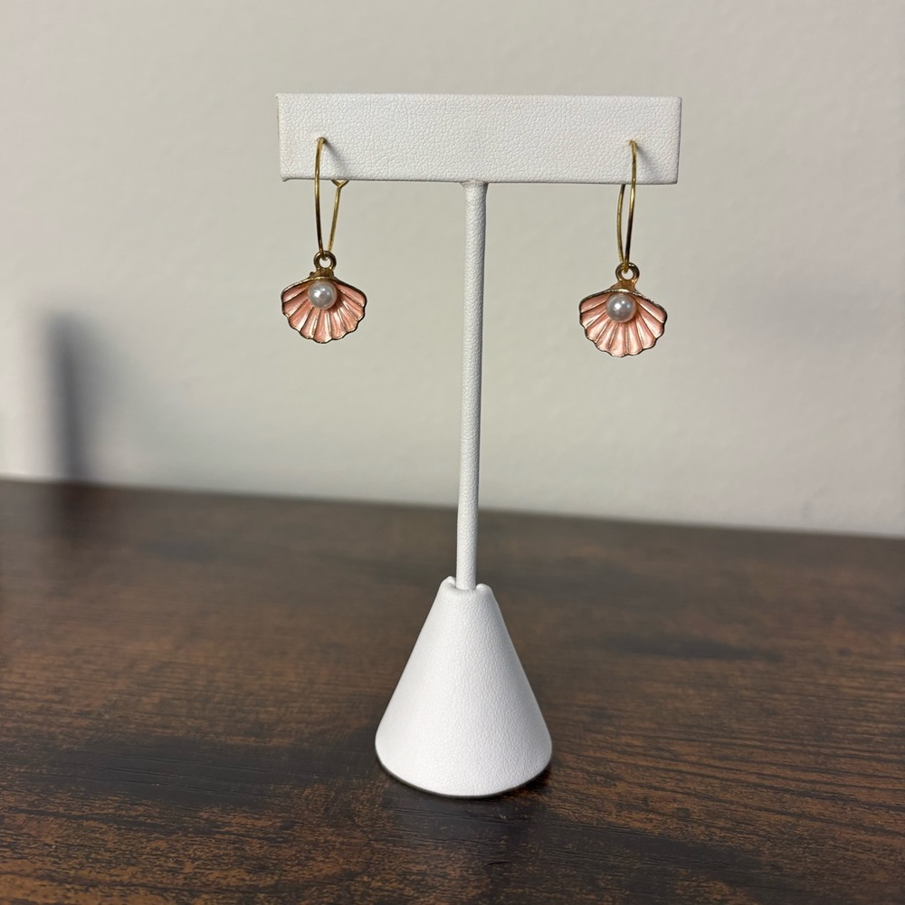 Elegant Pink Shell Earrings
